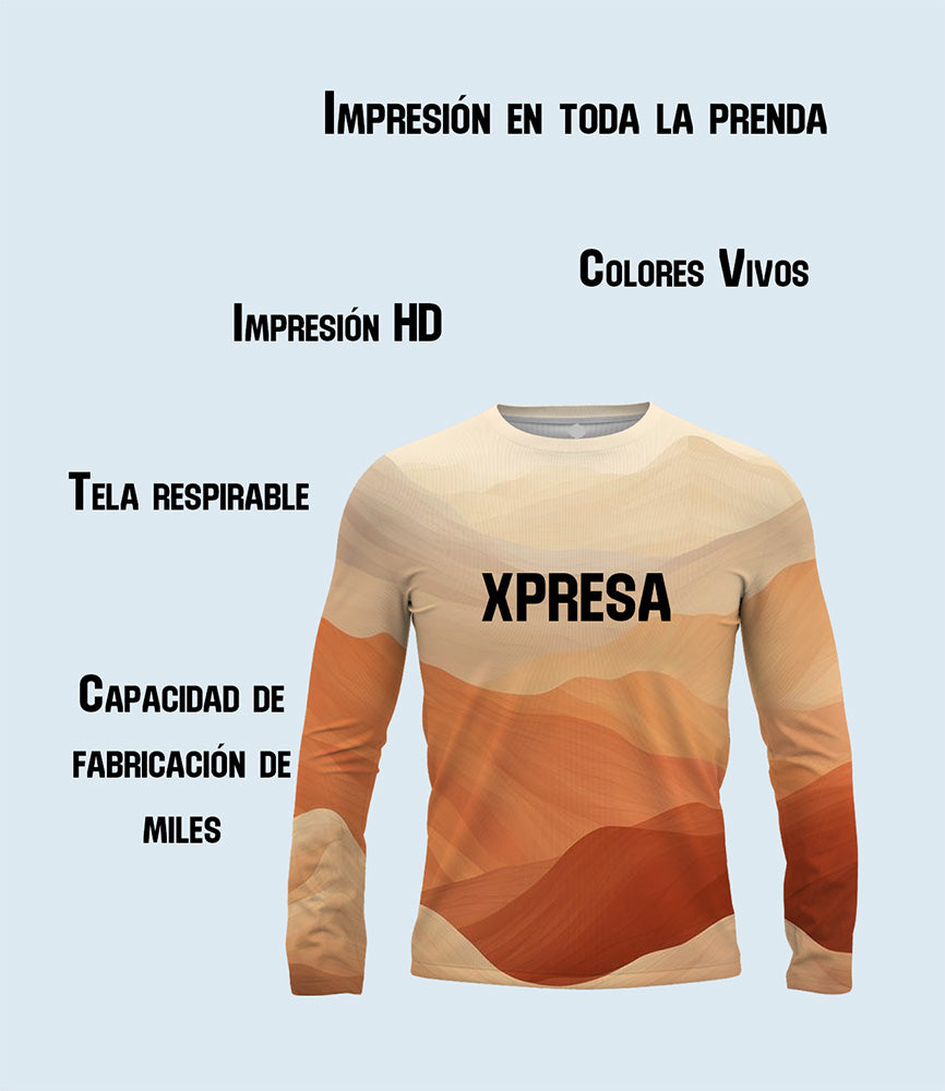 Playera Full Print Manga Larga (MUESTRA)